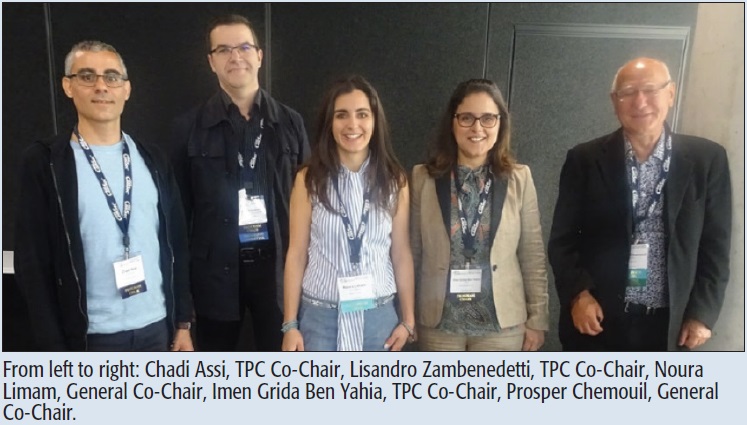 From left to right: Chadi Assi, TPC Co-Chair, Lisandro Zambenedetti, TPC Co-Chair, Noura Limam, General Co-Chair, Imen Grida Ben Yahia, TPC Co-Chair, Prosper Chemouil, General Co-Chair.