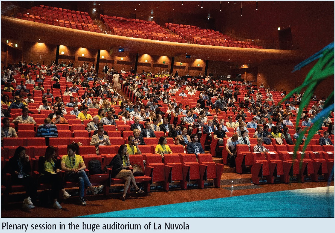Plenary session in the huge auditorium of La Nuvola
