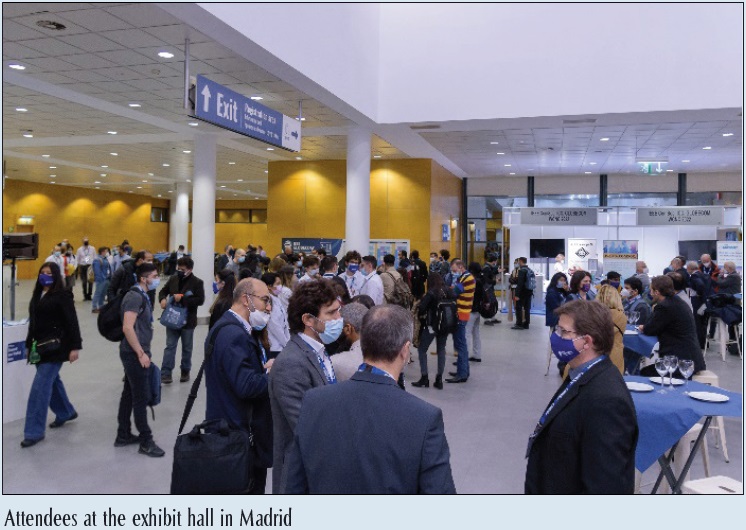 Attendees at the exhibit hall in Madrid