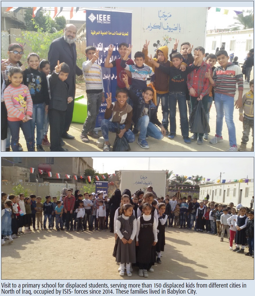 Visit to a primary school for displaced students, serving more than 150 displaced kids from different cities in North of Iraq, occupied by ISIS- forces since 2014. These families lived in Babylon City.