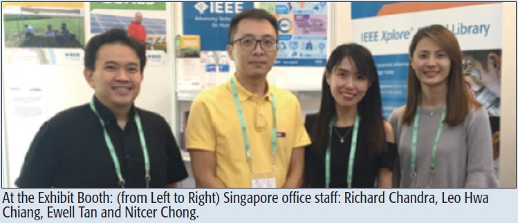 At the Exhibit Booth: (from Left to Right) Singapore office staff: Richard Chandra, Leo Hwa Chiang, Ewell Tan and Nitcer Chong.