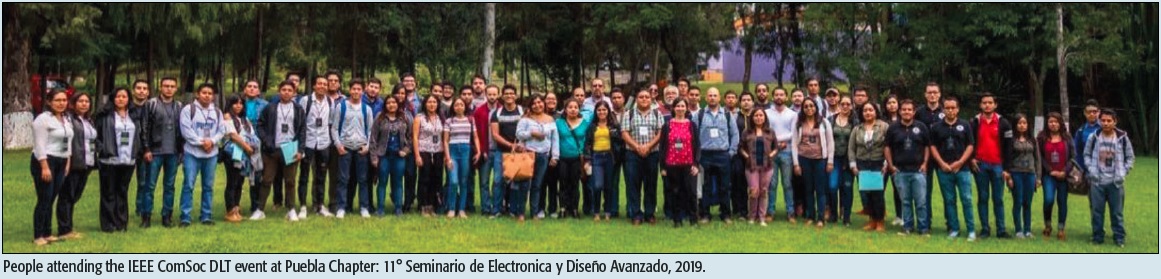 People attending the IEEE ComSoc DLT event at Puebla Chapter: 11° Seminario de Electronica y Diseño Avanzado, 2019.