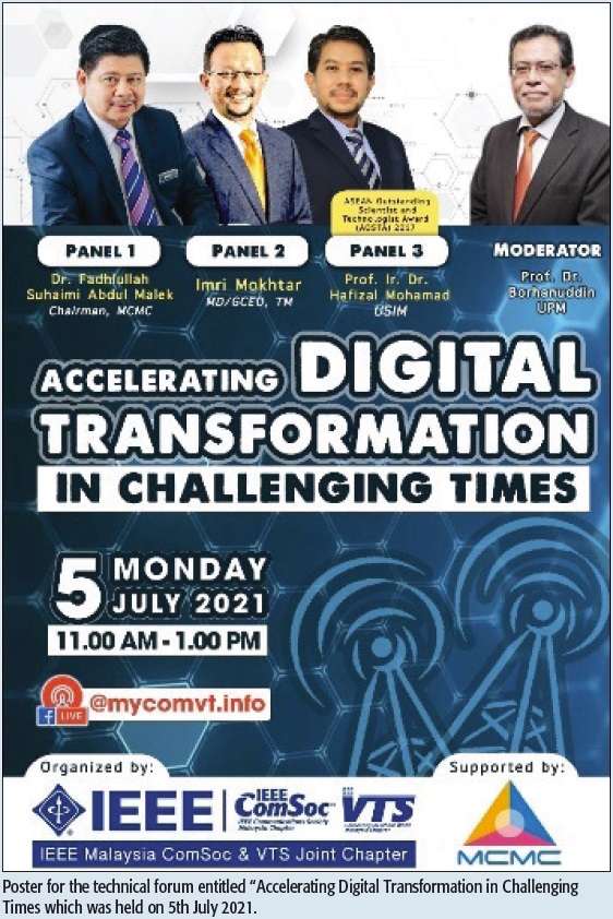 Poster for the technical forum entitled “Accelerating Digital Transformation in Challenging Times which was held on 5th July 2021.
