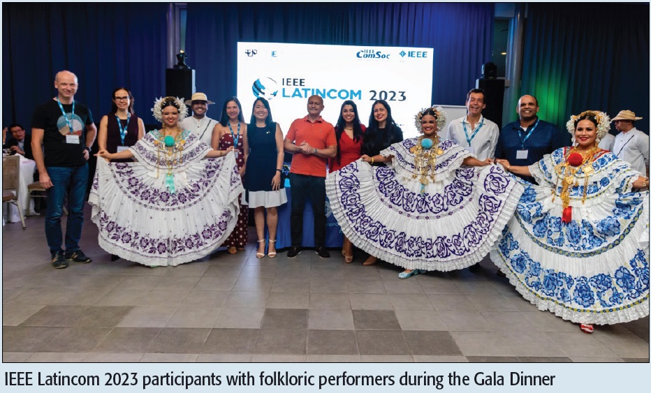 IEEE Latincom 2023 participants with folkloric performers during the Gala Dinner