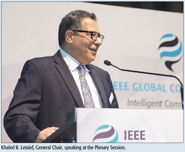 Khaled B. Letaief, General Chair, speaking at the Plenary Session.