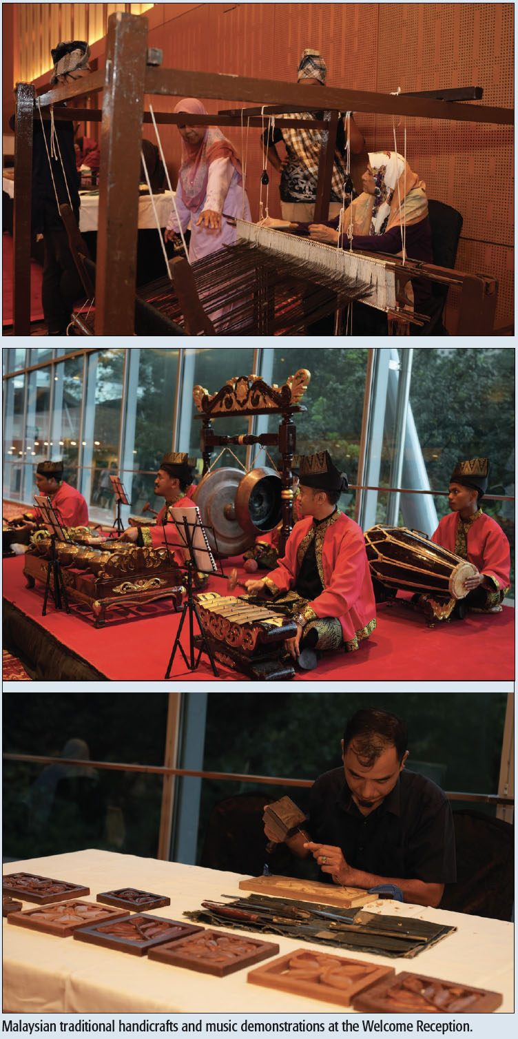 Malaysian traditional handicrafts and music demonstrations at the Welcome Reception.