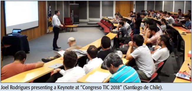 Joel Rodrigues presenting a Keynote at “Congreso TIC 2018” (Santiago de Chile).