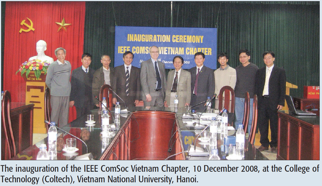 The inauguration of the IEEE ComSoc Vietnam Chapter, 10 December 2008, at the College of Technology (Coltech), Vietnam National University, Hanoi.