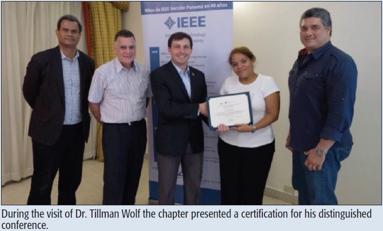 During the visit of Dr. Tillman Wolf the chapter presented a certification for his distinguished conference.