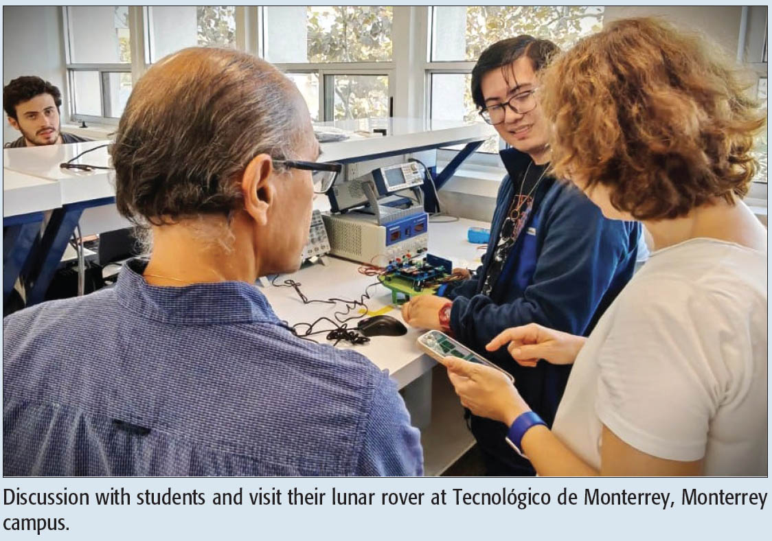 Discussion with students and visit their lunar rover at Tecnológico de Monterrey, Monterrey campus.