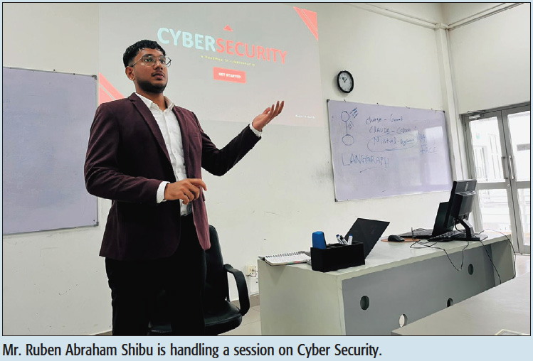 Mr. Ruben Abraham Shibu is handling a session on Cyber Security.