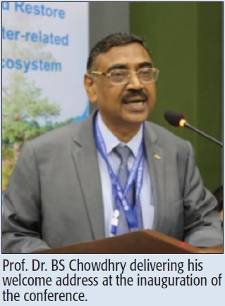 Prof. Dr. BS Chowdhry delivering his welcome address at the inauguration of the conference.