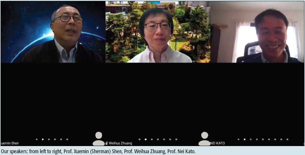 Our speakers: from left to right, Prof. Xuemin (Sherman) Shen, Prof. Weihua Zhuang, Prof. Nei Kato.