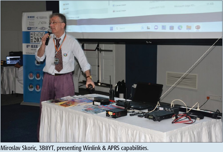 Miroslav Skoric, 3B8YT, presenting Winlink & APRS capabilities.