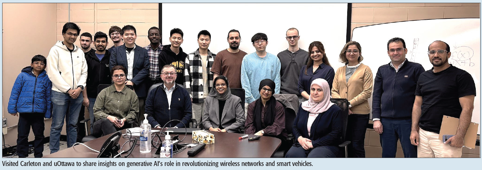Visited Carleton and uOttawa to share insights on generative AI’s role in revolutionizing wireless networks and smart vehicles.