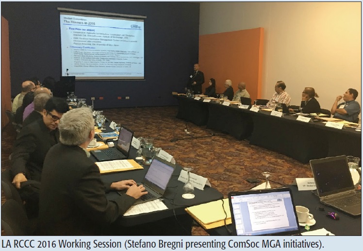LA RCCC 2016 Working Session (Stefano Bregni presenting ComSoc MGA initiatives).