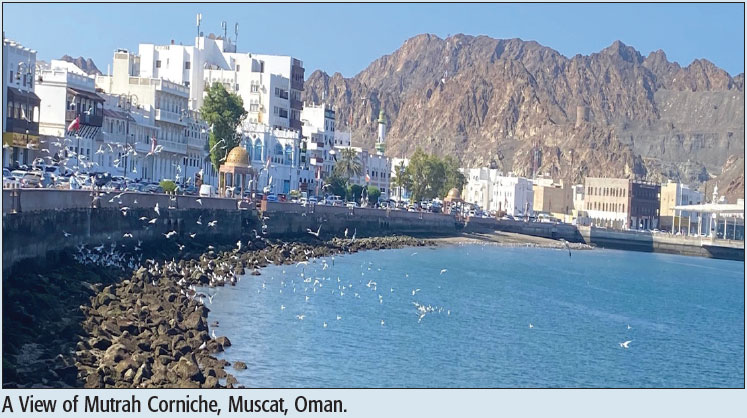 A View of Mutrah Corniche, Muscat, Oman.