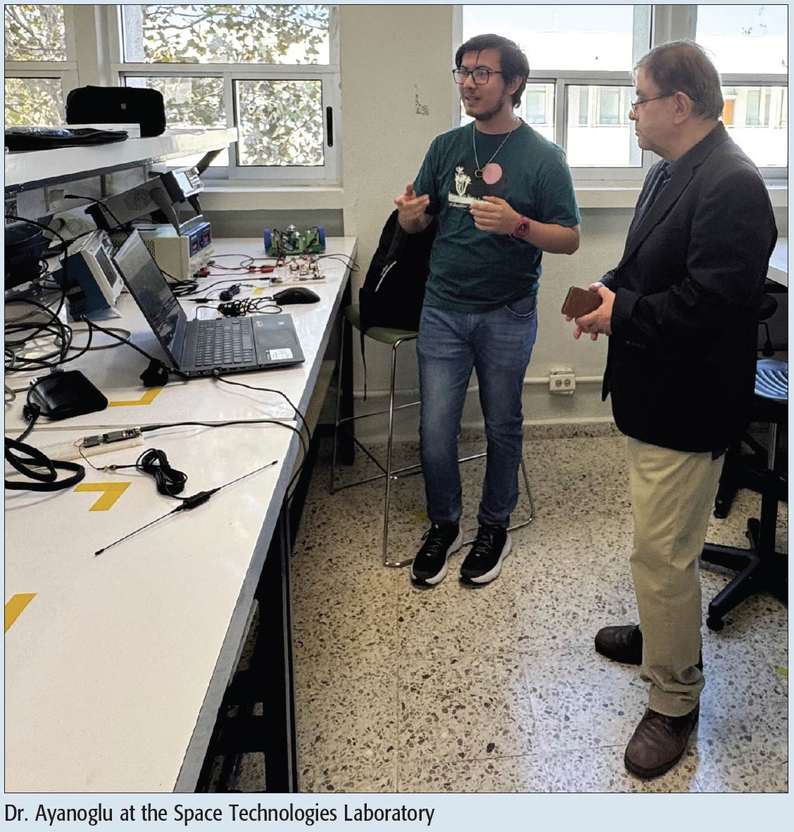 Dr. Ayanoglu at the Space Technologies Laboratory